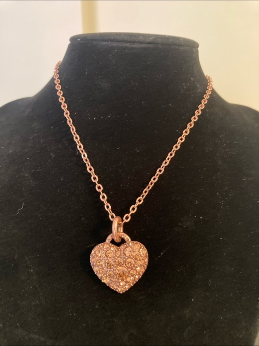 Pilgrim Rose Gold Pave Heart Necklace